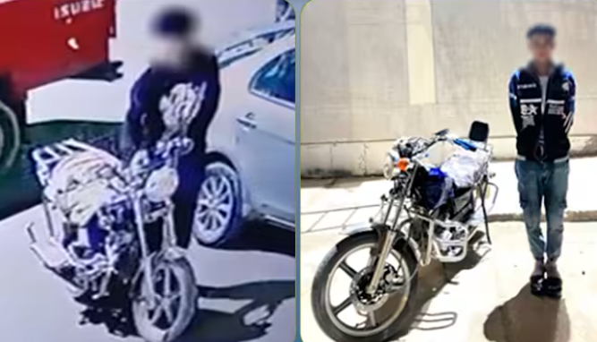 ضبط شخص لسرقته دراجة نارية أمام كافتيريا بسوهاج